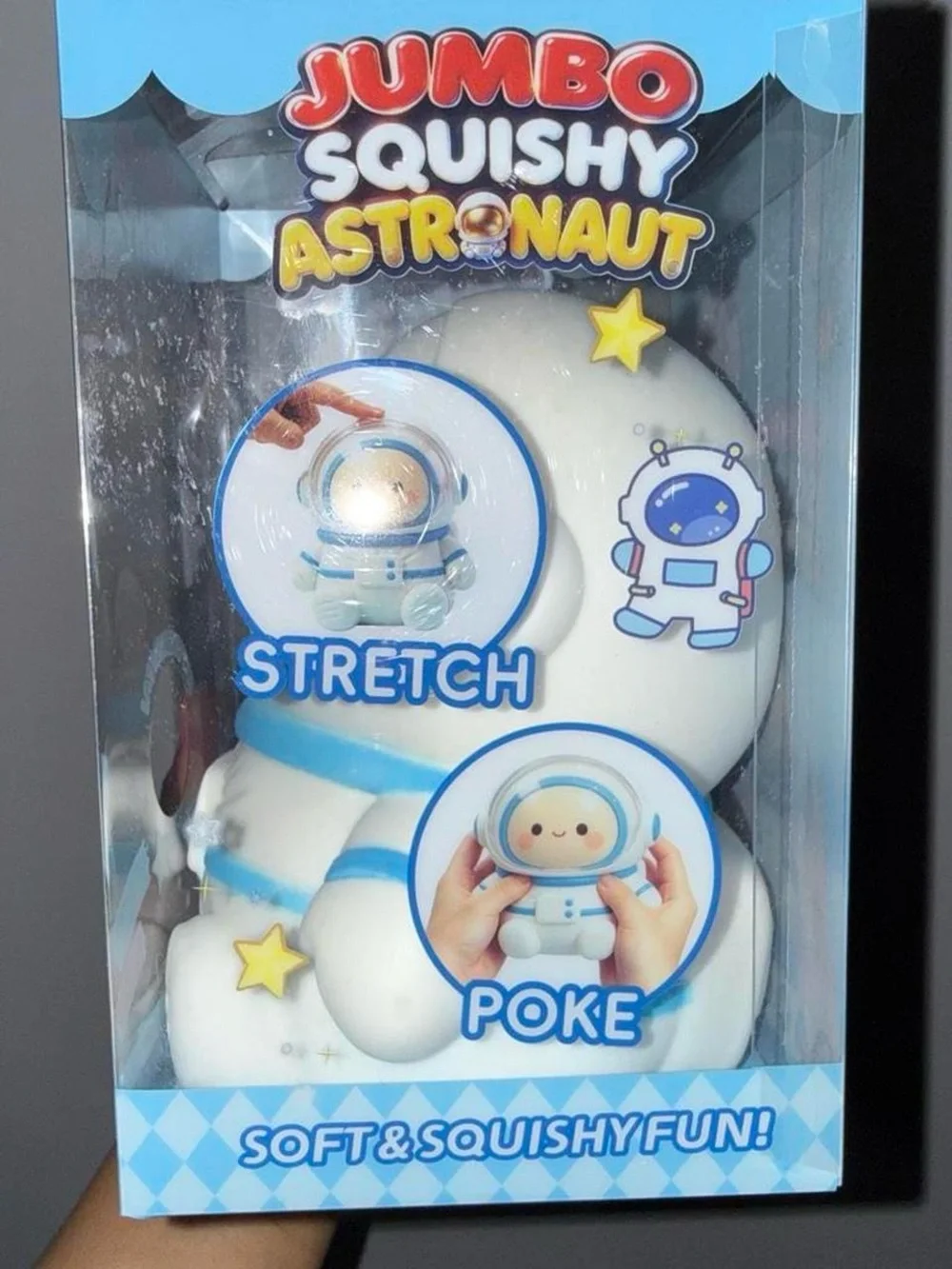 Jumbo Squishy Astronaut Toy - Blue & Cream Cute Space Plush Squishy